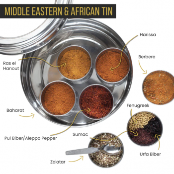 Middle Eastern & African Spice Tin with 9 Spices ( Masala Dabba )