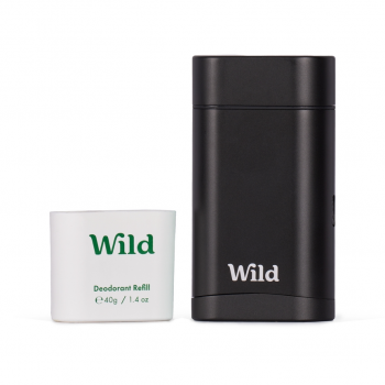 Wild Men's Black Case and Fresh Cotton and Sea Salt Deo Starter Pack 40g