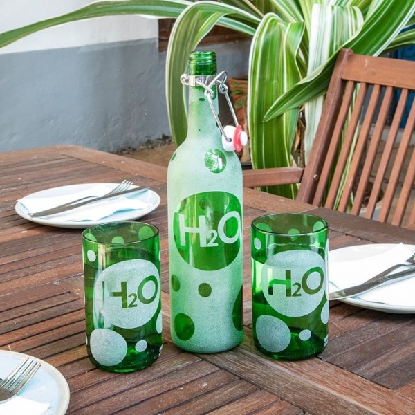 I Was A Bottle - H2O Water Bottle and Glasses Set