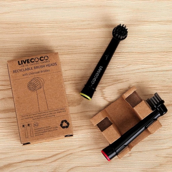 LiveCoCo Recyclable Brush Heads Charcoal
