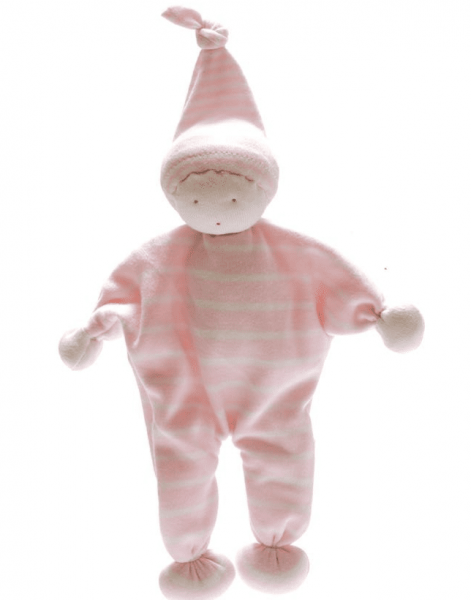 Organic Baby Comforter, Baby Buddy Pink & White Stripe